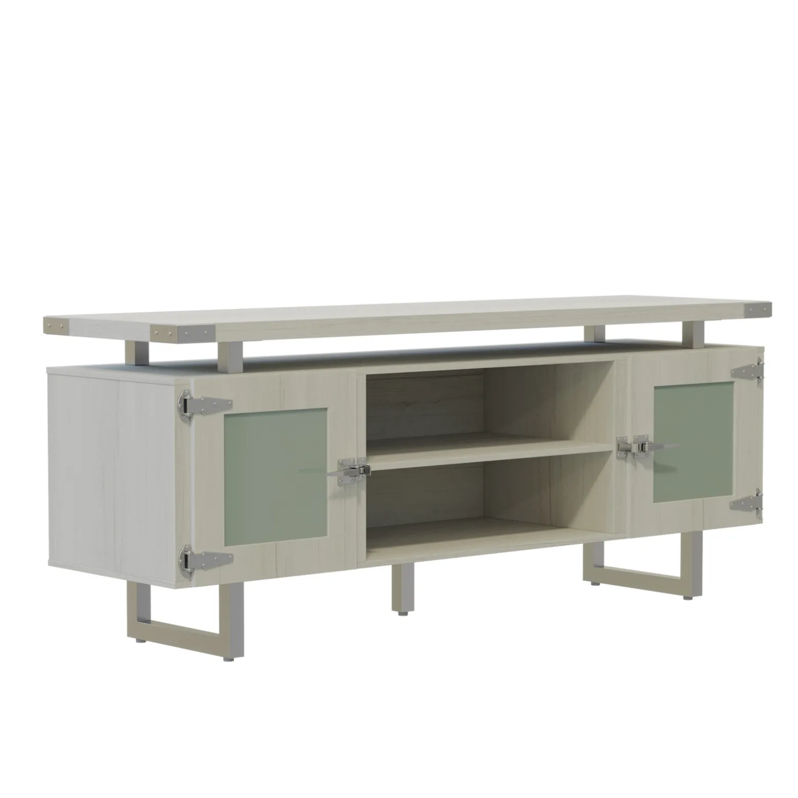 Mirella Low Wall Cabinet w/ Glass Doors - 72"Wx20"Dx29.5"H