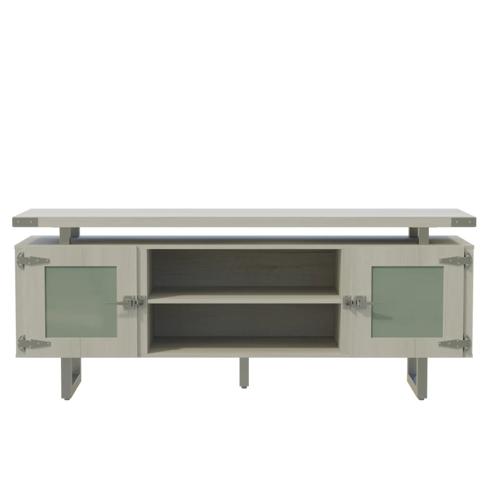 Mirella Low Wall Cabinet w/ Glass Doors - 72"Wx20"Dx29.5"H