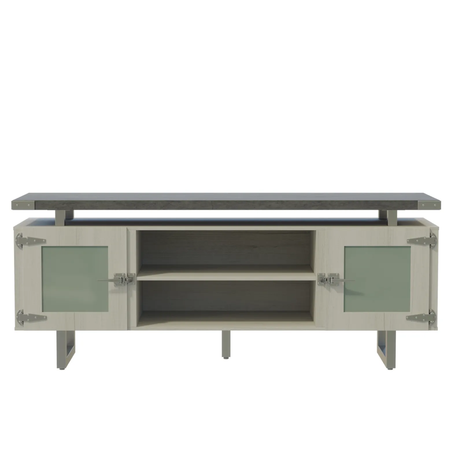 Mirella Low Wall Cabinet w/ Glass Doors - 72"Wx20"Dx29.5"H