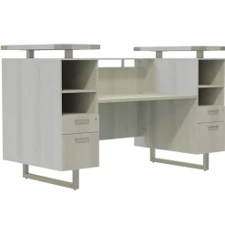 Mirella Reception Desk w/ Glass Countertop - 78"Wx36"Dx48"H