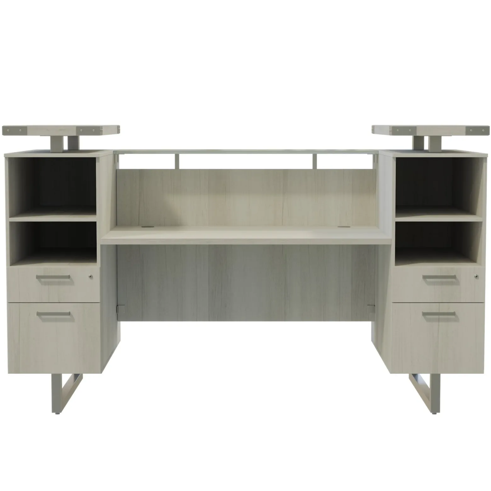 Mirella Reception Desk w/ Glass Countertop - 78"Wx36"Dx48"H