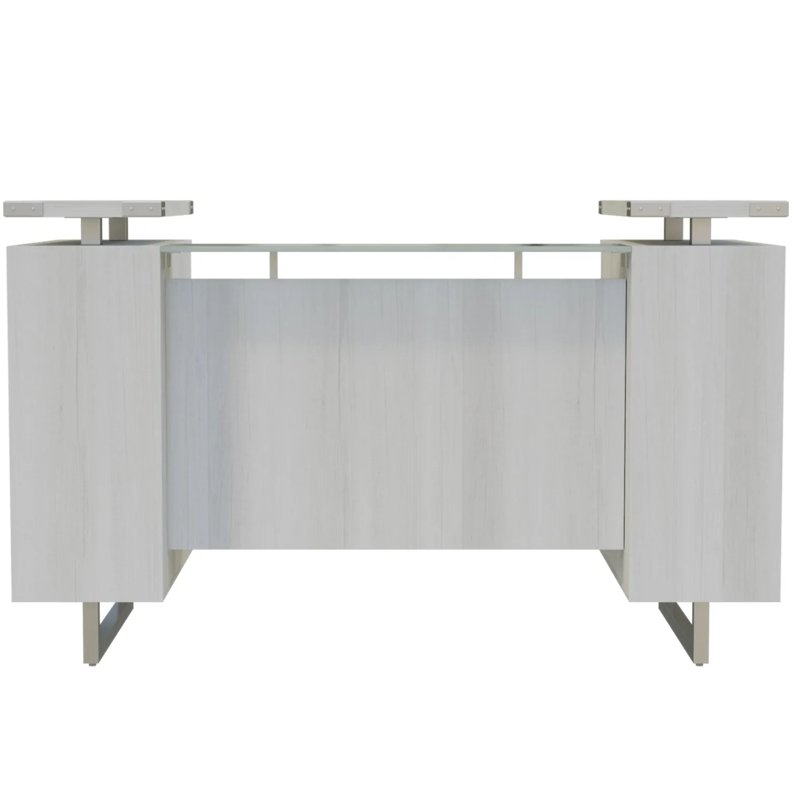 Mirella Reception Desk w/ Glass Countertop - 78"Wx36"Dx48"H