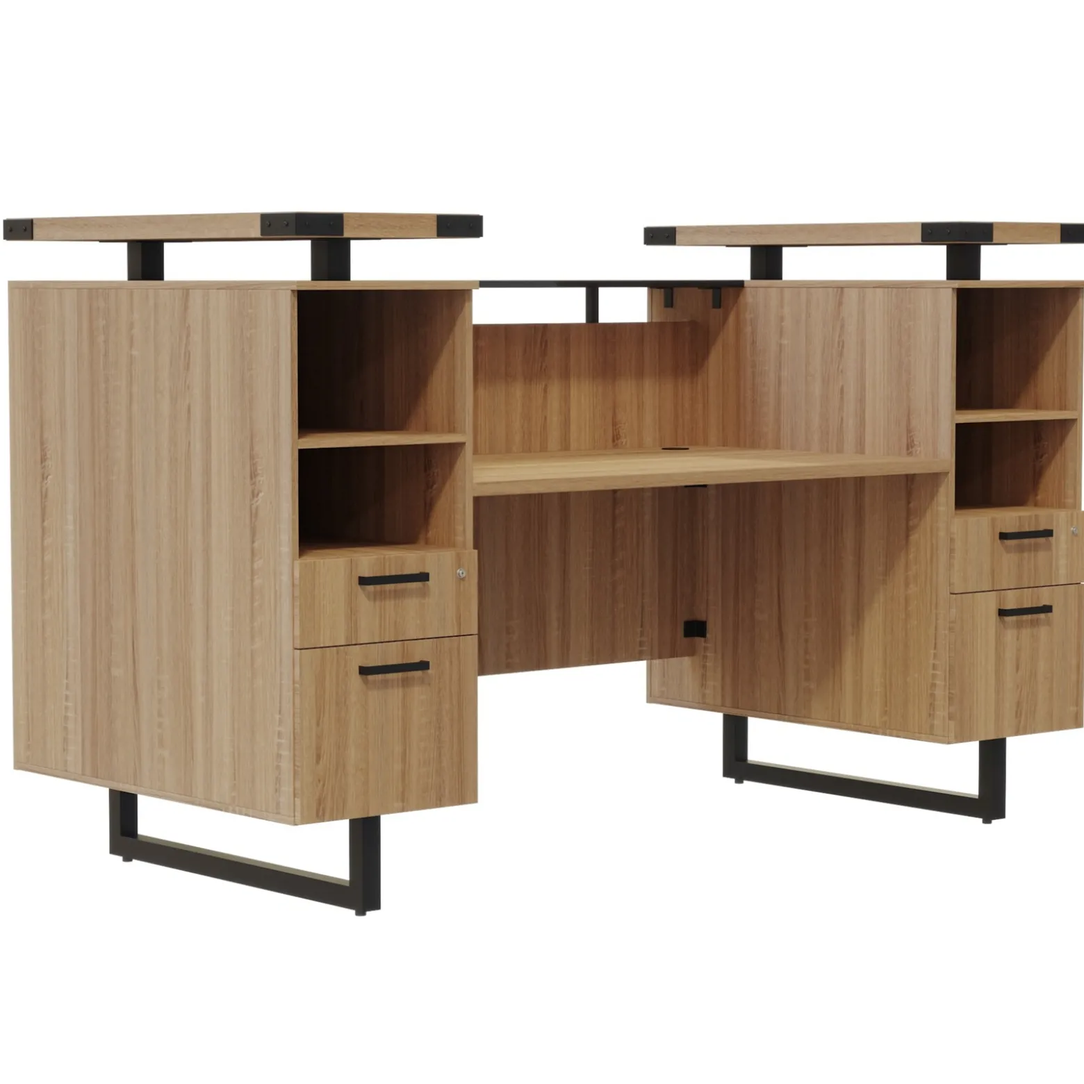 Mirella Reception Desk with Glass Countertop - 78"W x 36"D