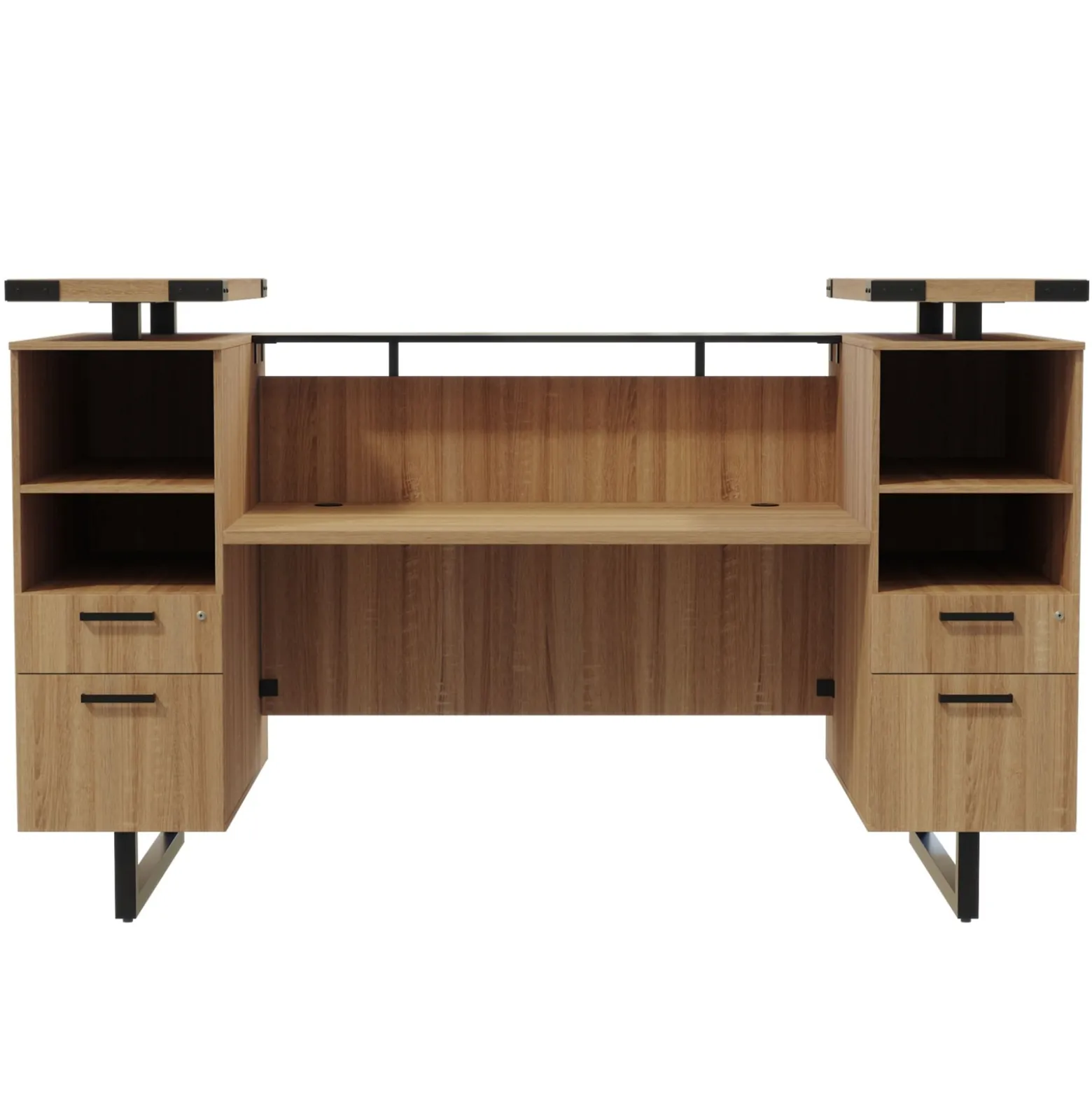 Mirella Reception Desk with Glass Countertop - 78"W x 36"D