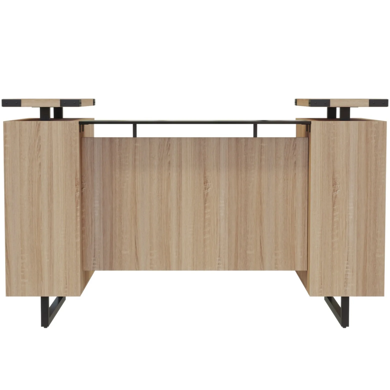 Mirella Reception Desk with Glass Countertop - 78"W x 36"D