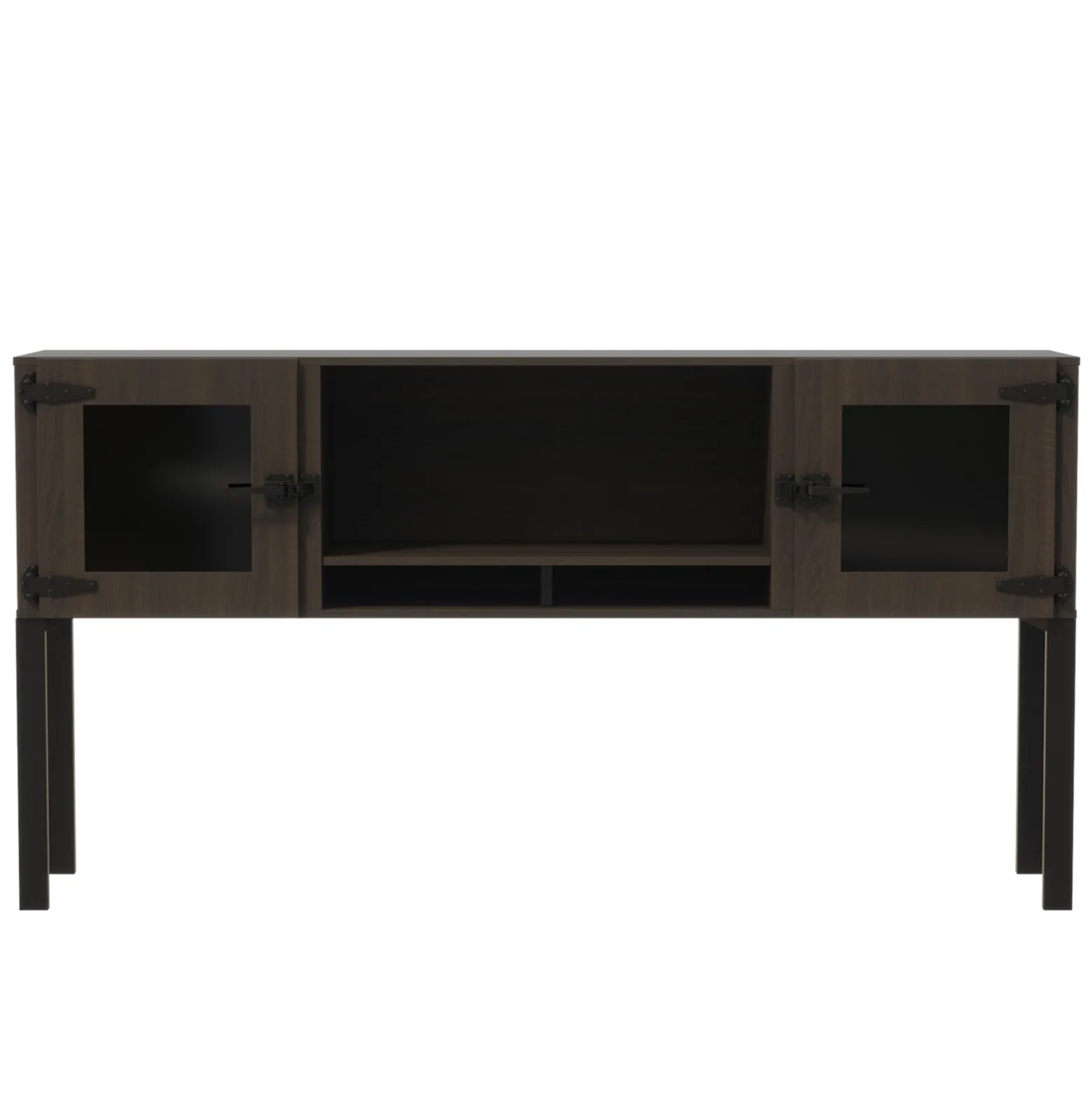 Mirella Storage Hutch w/ Glass Doors - 72"Wx15"Dx38"H