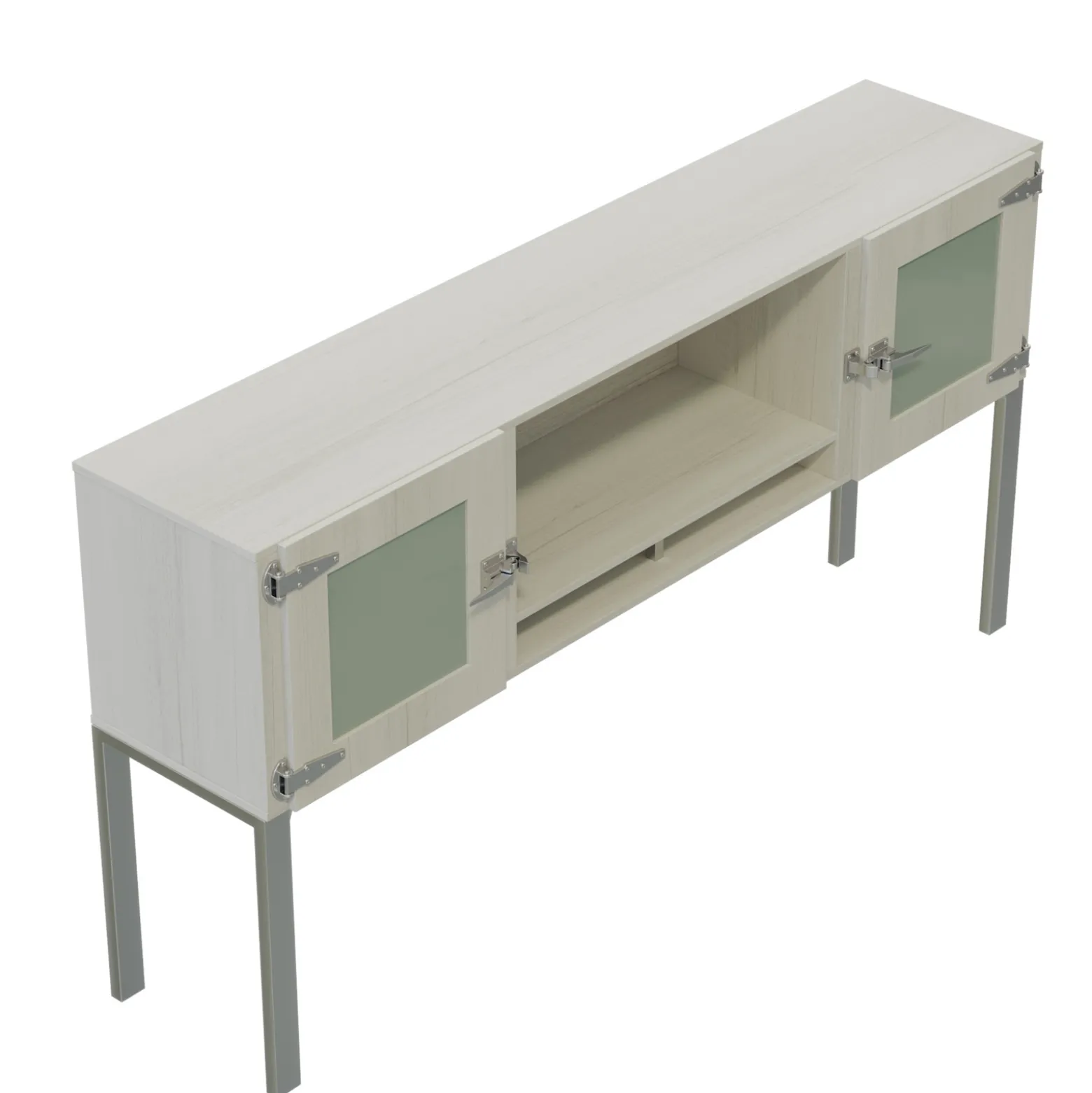 Mirella Storage Hutch w/ Glass Doors - 72"Wx15"Dx38"H