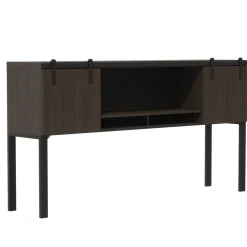 Mirella Storage Hutch w/ Sliding Wood Doors - 72"Wx15"Dx38"H