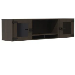 Mirella Wall-Mounted Hutch with Glass Doors - 72"W