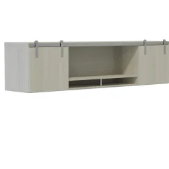 Mirella Wall-Mounted Hutch with Wood Doors - 72"W
