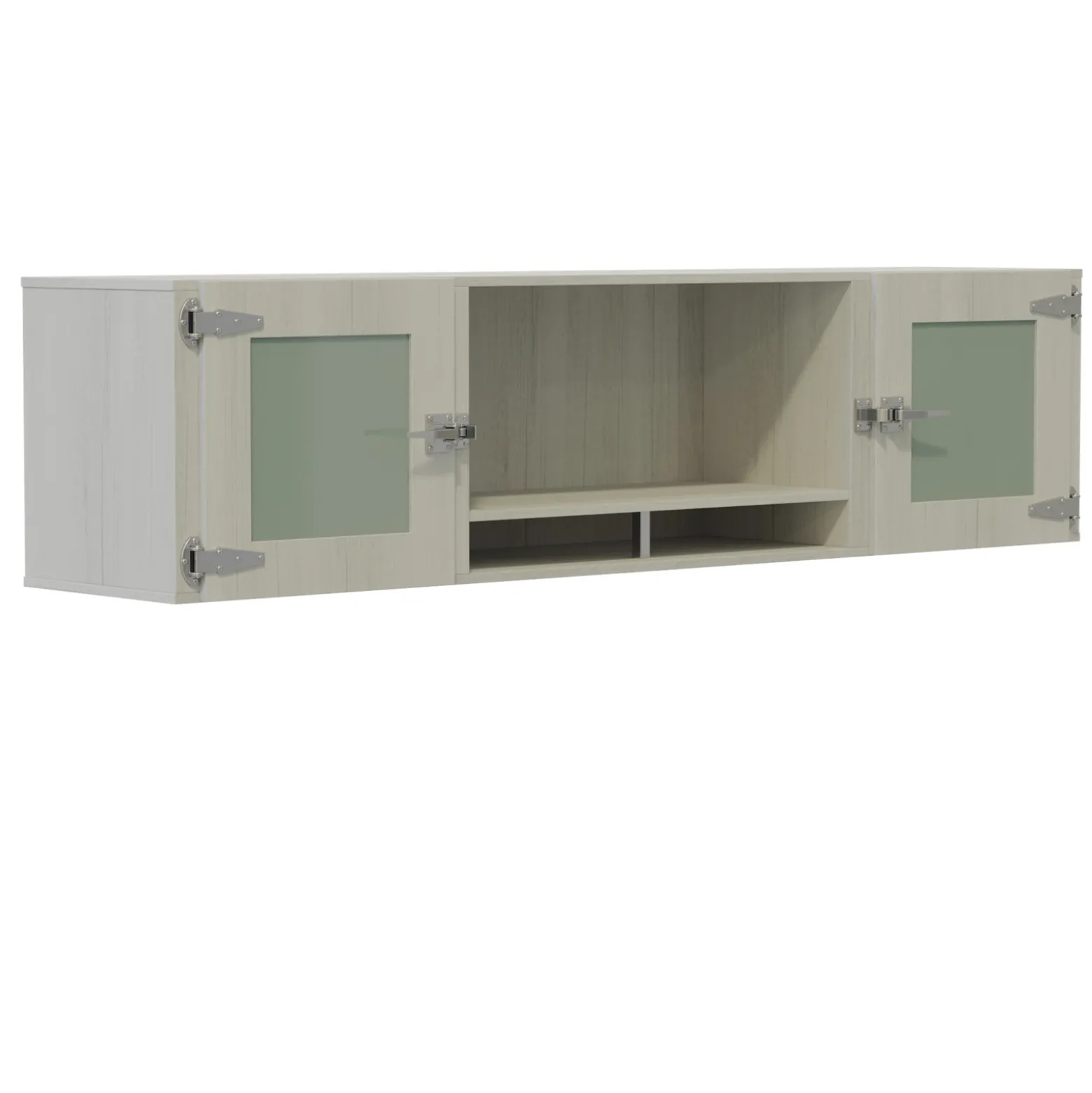 Mirella Wall-Mounted Hutch with Glass Doors - 72"W