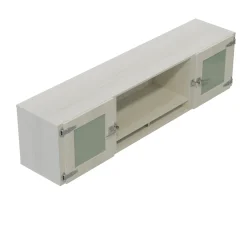 Mirella Wall-Mounted Hutch with Glass Doors - 72"W