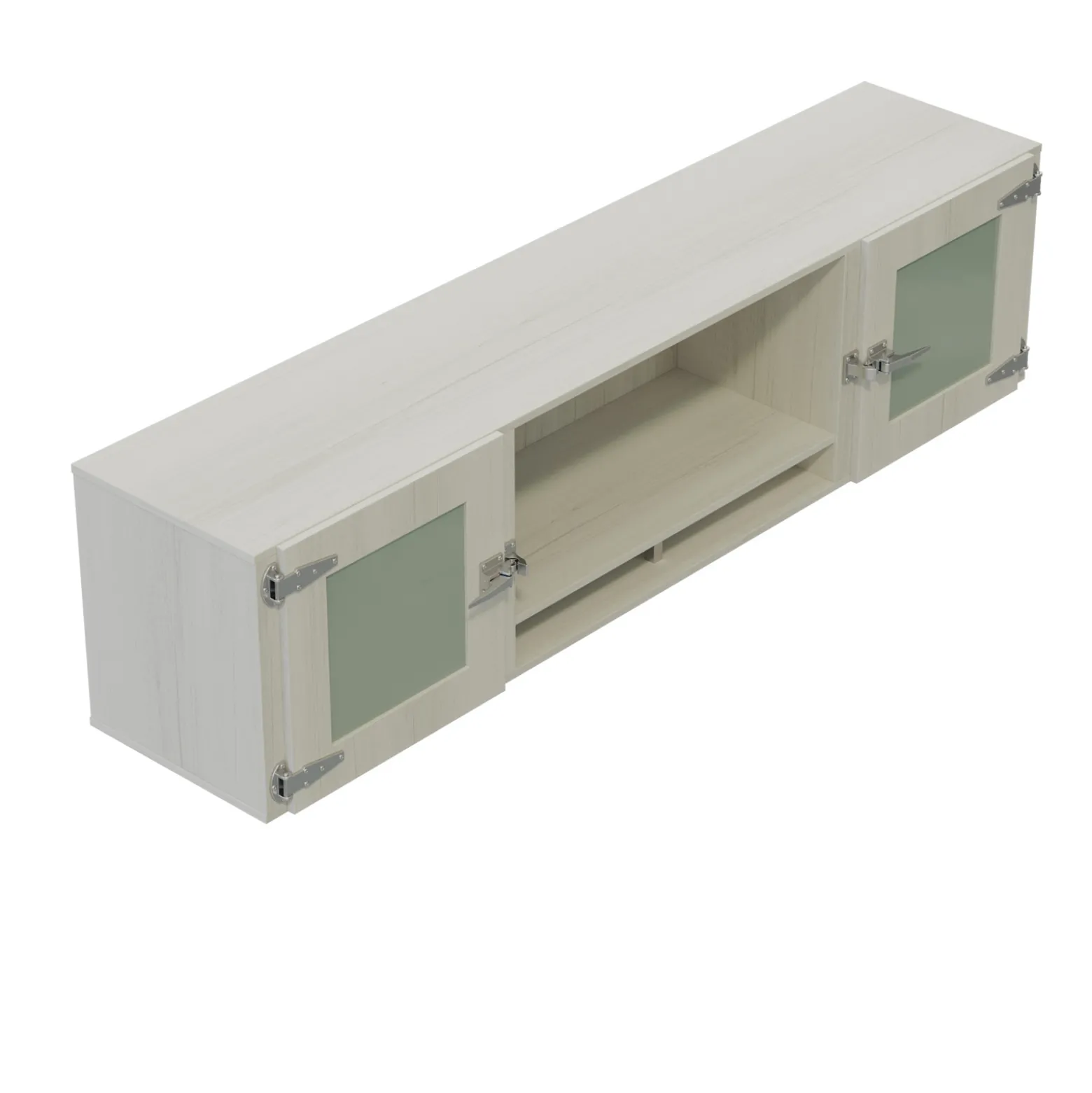 Mirella Wall-Mounted Hutch with Glass Doors - 72"W