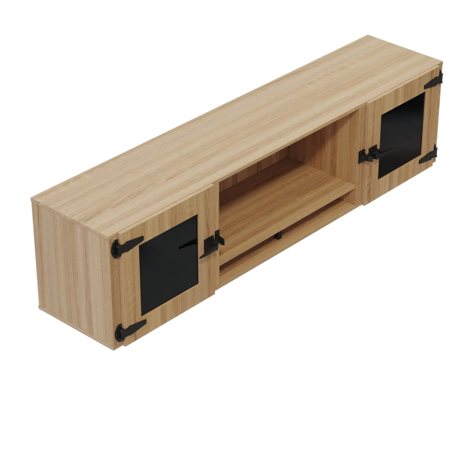 Mirella Wall-Mounted Hutch with Glass Doors - 72"W