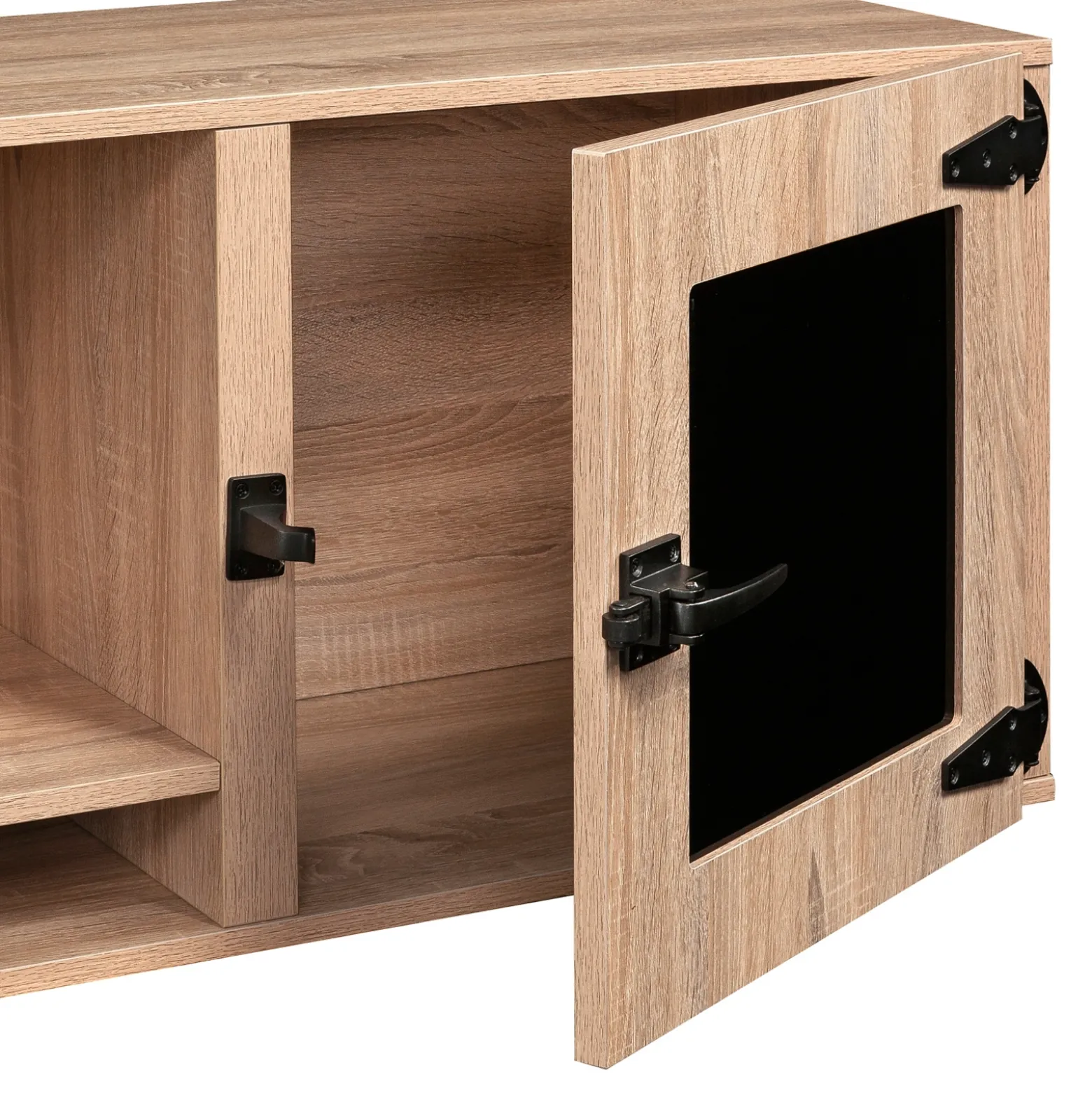 Mirella Wall-Mounted Hutch with Glass Doors - 72"W