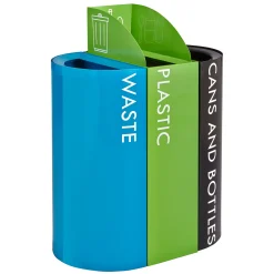 Mixx Recycle and Trash Receptacle, 1/2-Round - 23 Gallon