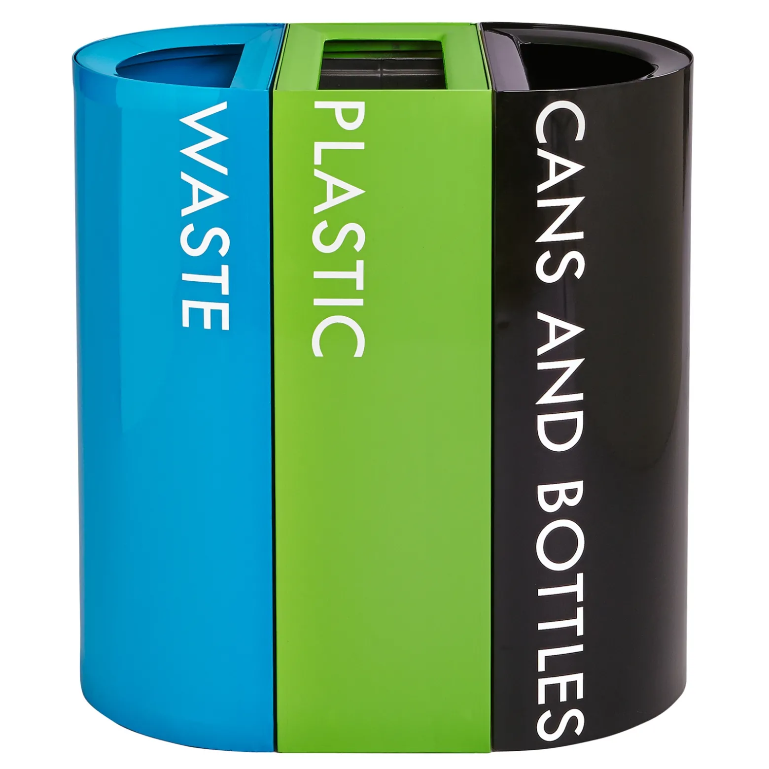 Mixx Recycle and Trash Receptacle, 1/2-Round - 23 Gallon