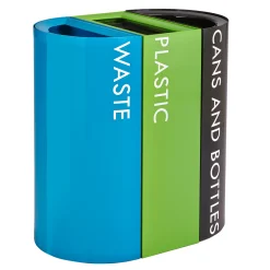 Mixx Recycle and Trash Receptacle, 1/2-Round - 23 Gallon