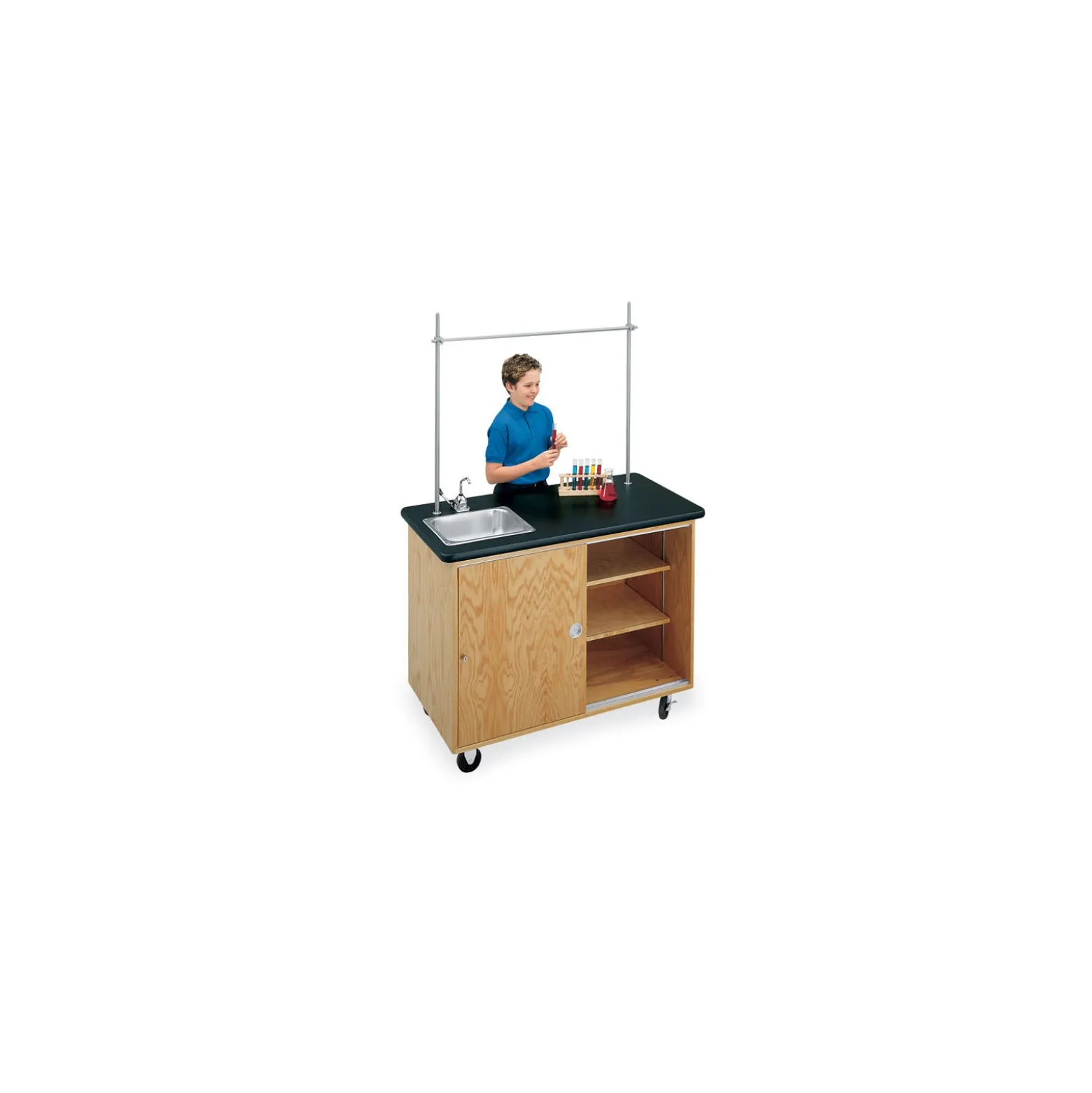 Mobile Biology Lab Demonstration Table with Sink
