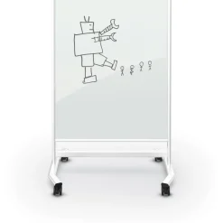 Mobile Magnetic Glass Board 3'W x 4'H