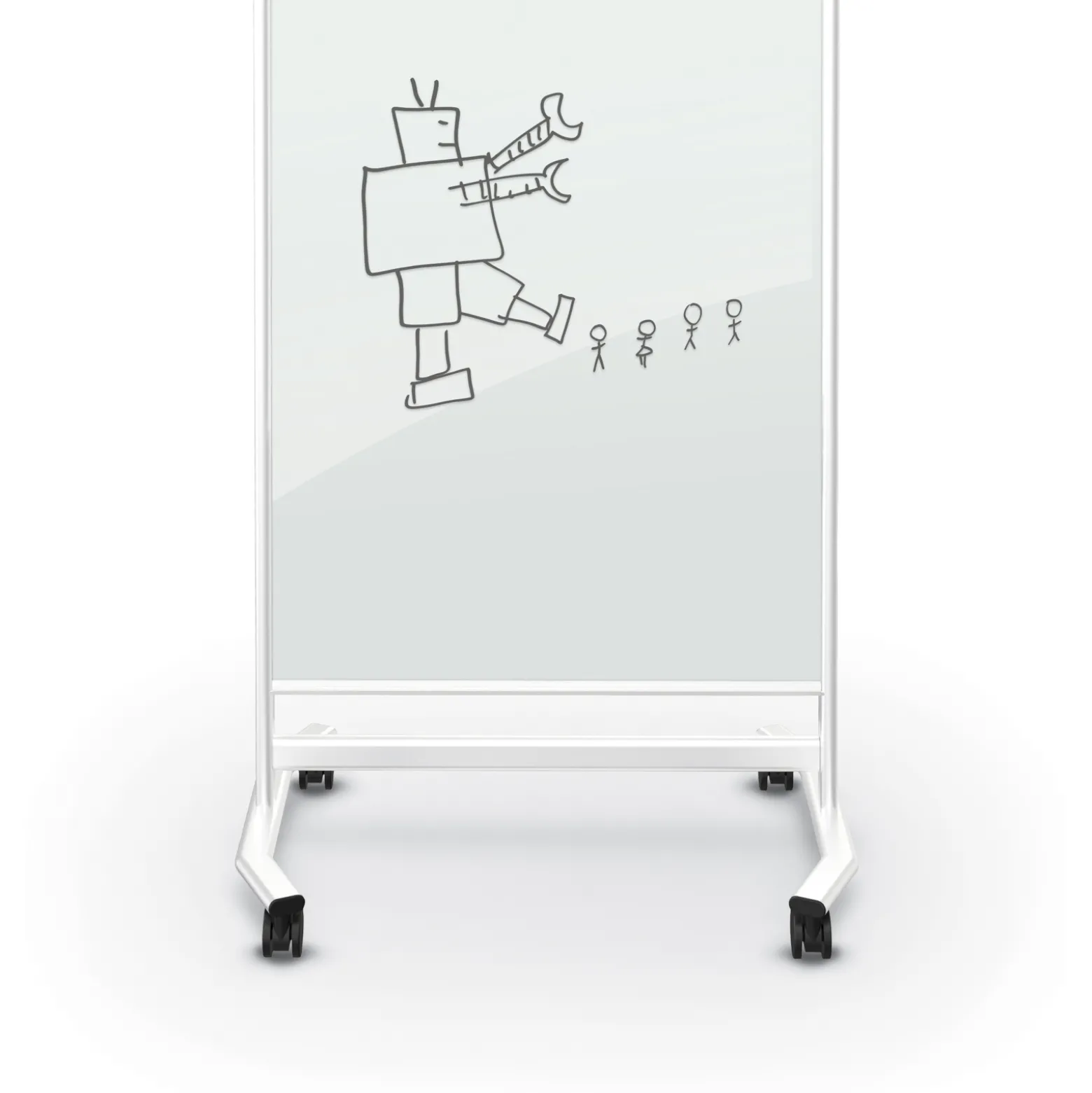 Mobile Magnetic Glass Board 3'W x 4'H