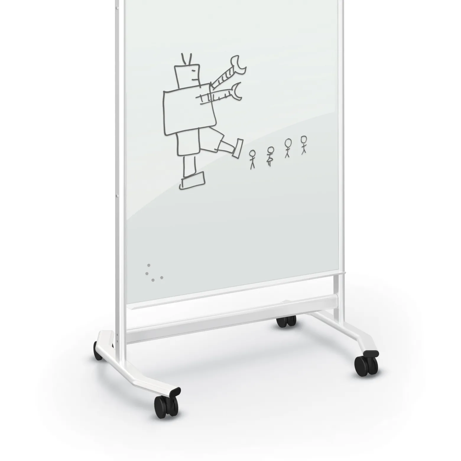 Mobile Magnetic Glass Board 3'W x 4'H
