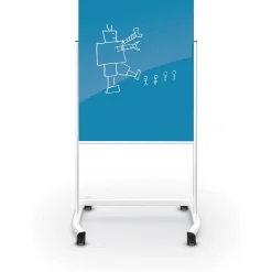 Mobile Magnetic Glass Board 3'W x 4'H