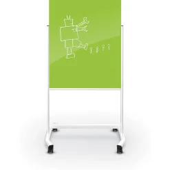 Mobile Magnetic Glass Board 3'W x 4'H