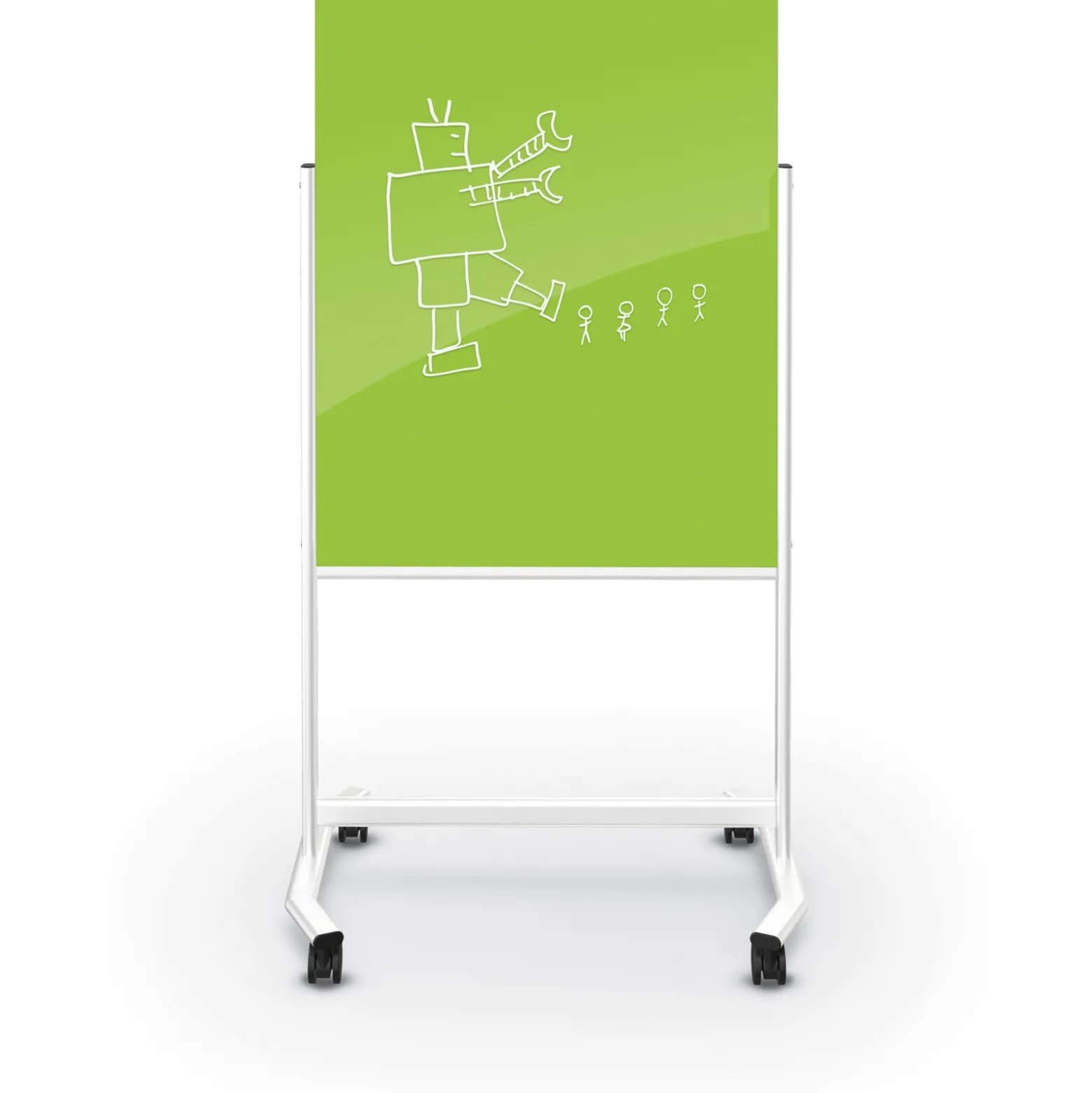 Mobile Magnetic Glass Board 3'W x 4'H