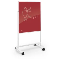 Mobile Magnetic Glass Board 3'W x 4'H
