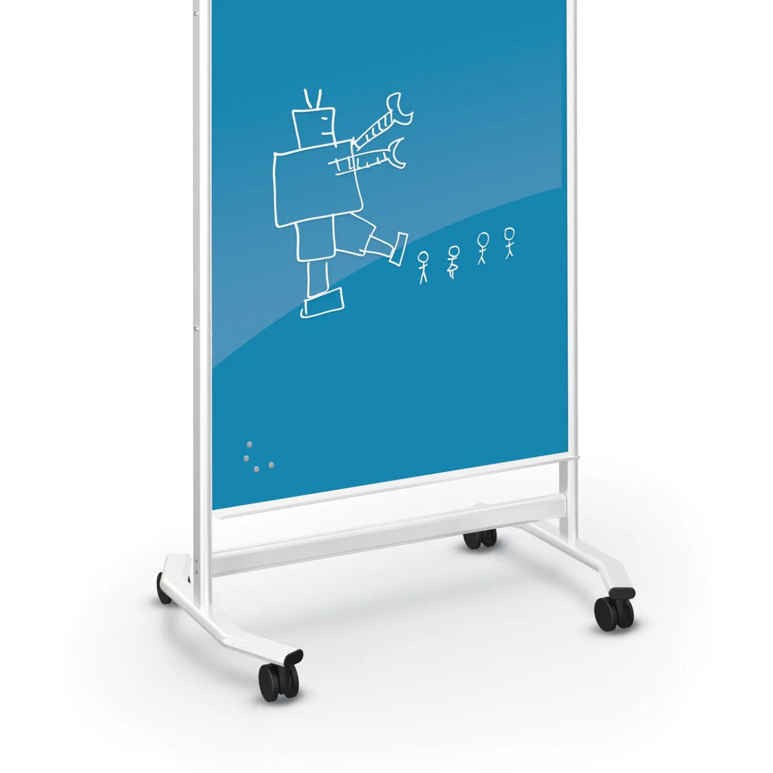 Mobile Magnetic Glass Board 3'W x 4'H