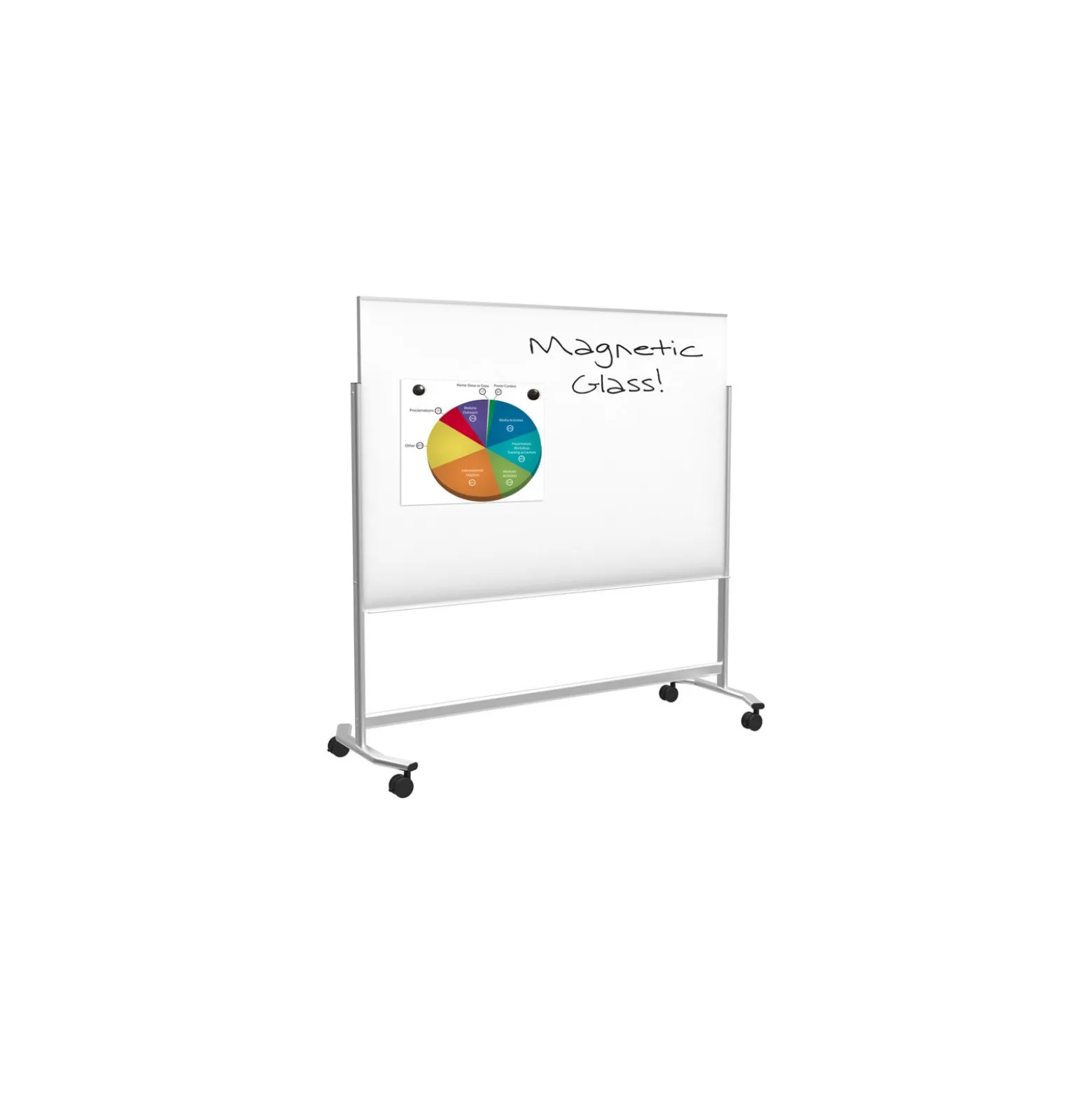 Mobile Magnetic Glass Whiteboard 6" x 4"