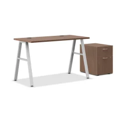 Mod Compact Table Desk w/ A-Legs and Pedestal - 48
