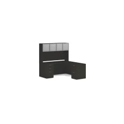 Mod Double Pedestal L-Shaped Desk w/ Hutch - 66