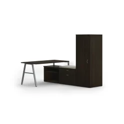 Mod L-Shaped Desk w/ A-Legs and Storage Set