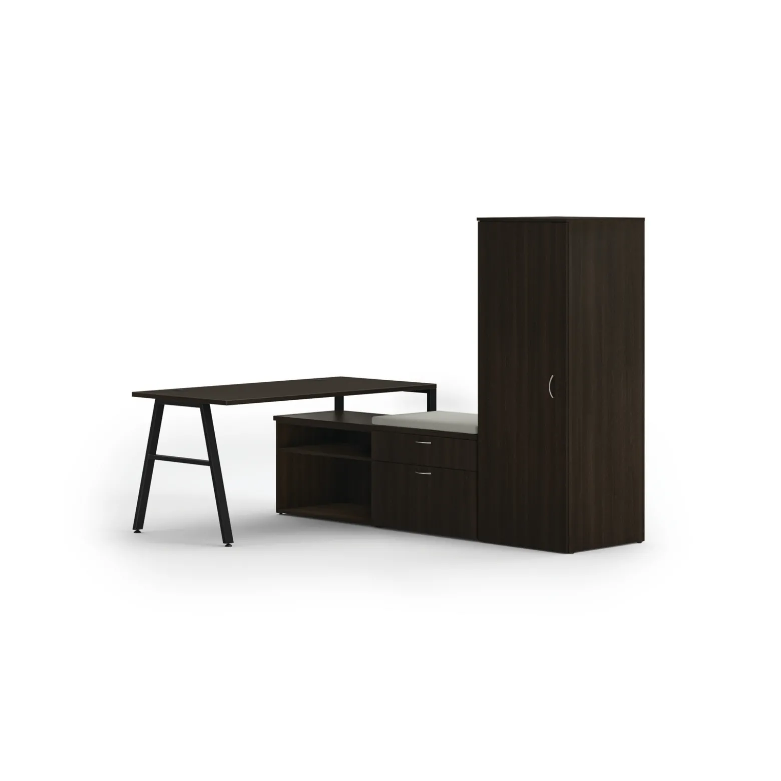 Mod L-Shaped Desk w/ A-Legs and Storage Set