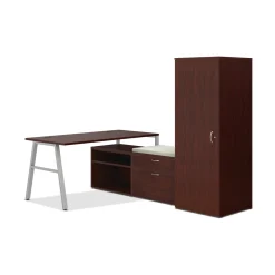 Mod L-Shaped Desk w/ A-Legs and Storage Set