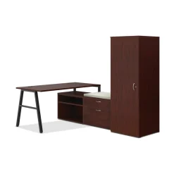 Mod L-Shaped Desk w/ A-Legs and Storage Set
