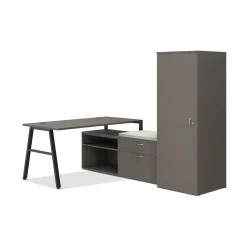 Mod L-Shaped Desk w/ A-Legs and Storage Set