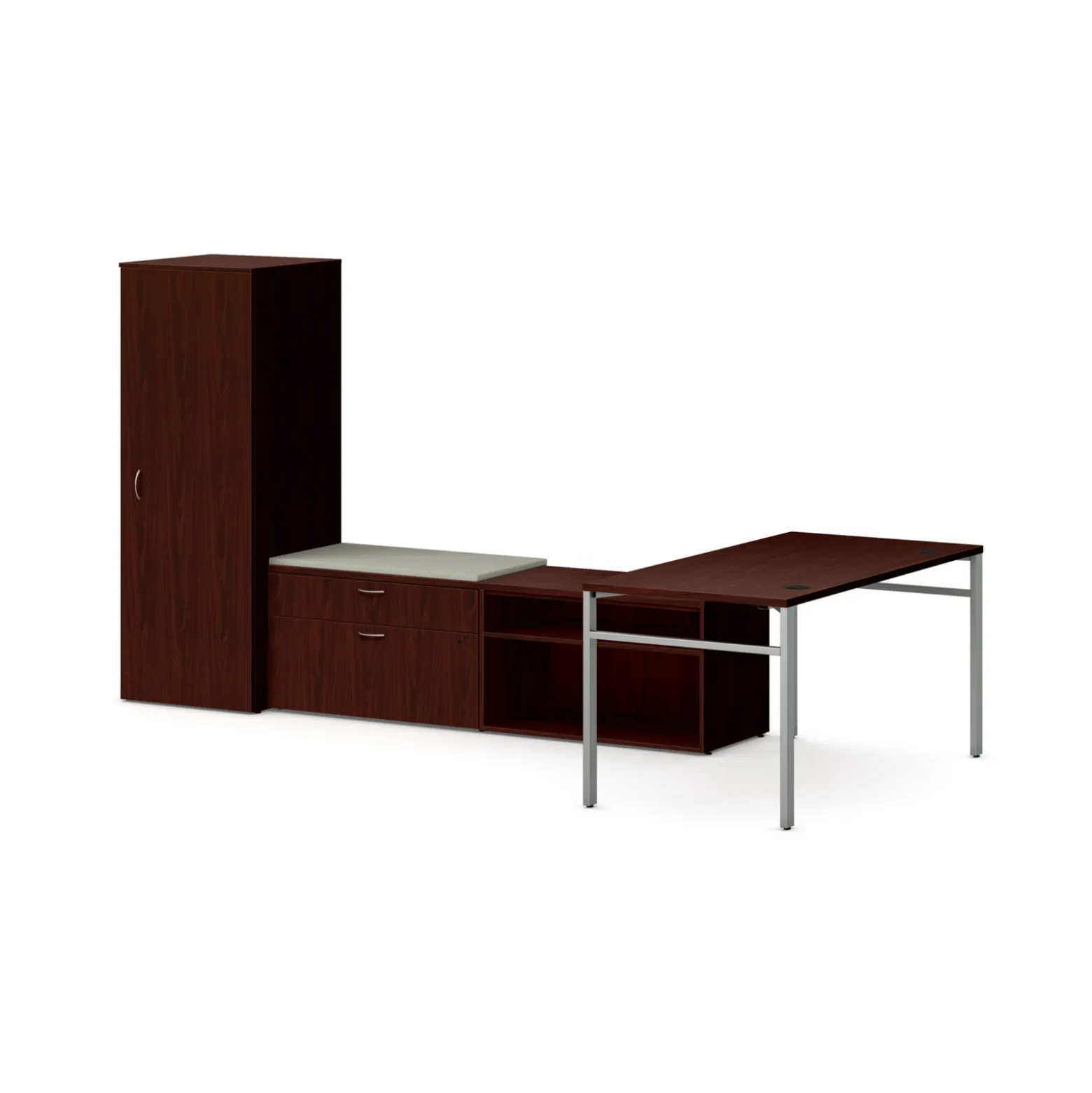 Mod L-Shaped Desk w/ U-Legs and Storage Set