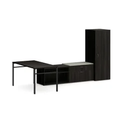Mod L-Shaped Desk w/ U-Legs and Storage Set