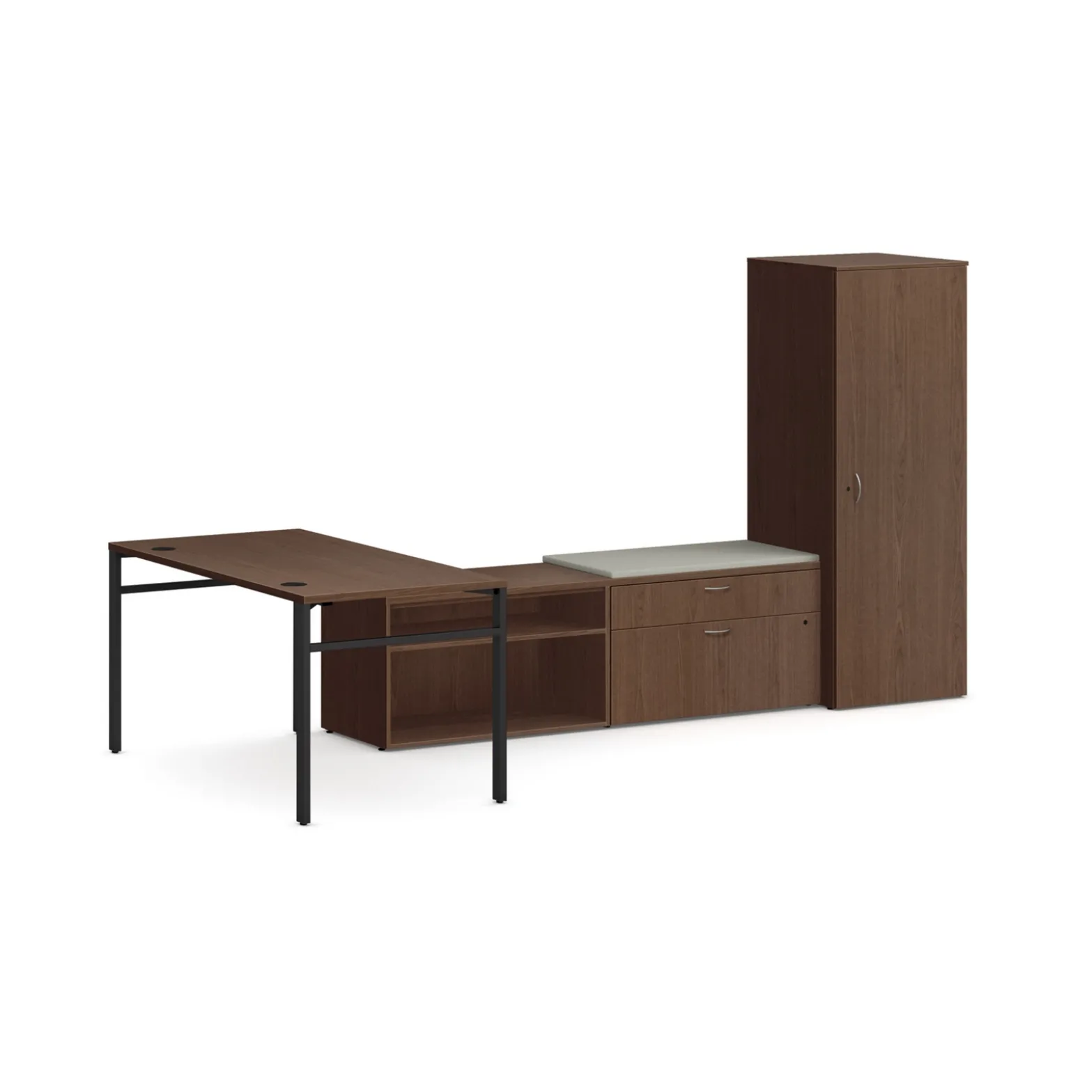 Mod L-Shaped Desk w/ U-Legs and Storage Set