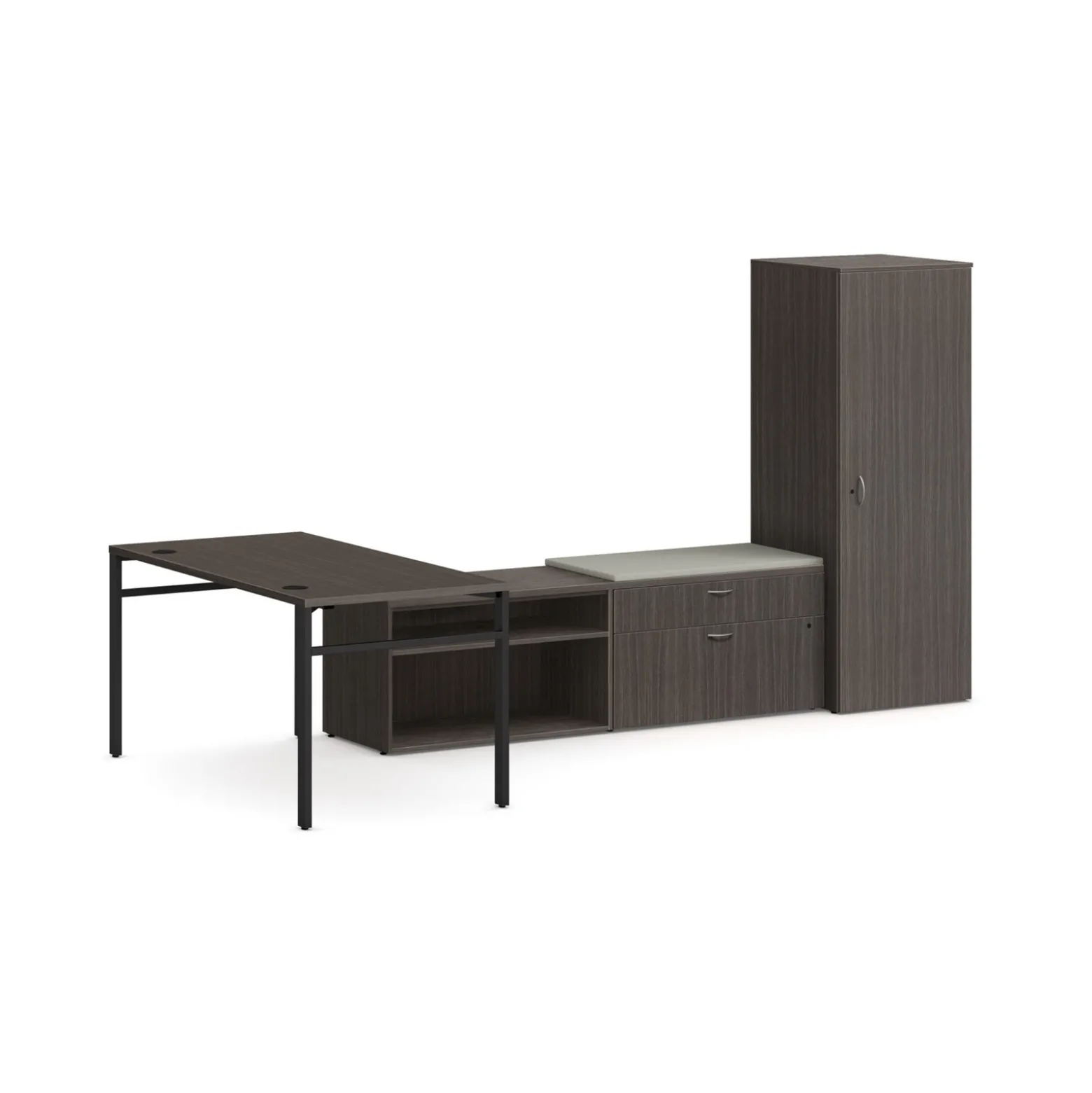 Mod L-Shaped Desk w/ U-Legs and Storage Set