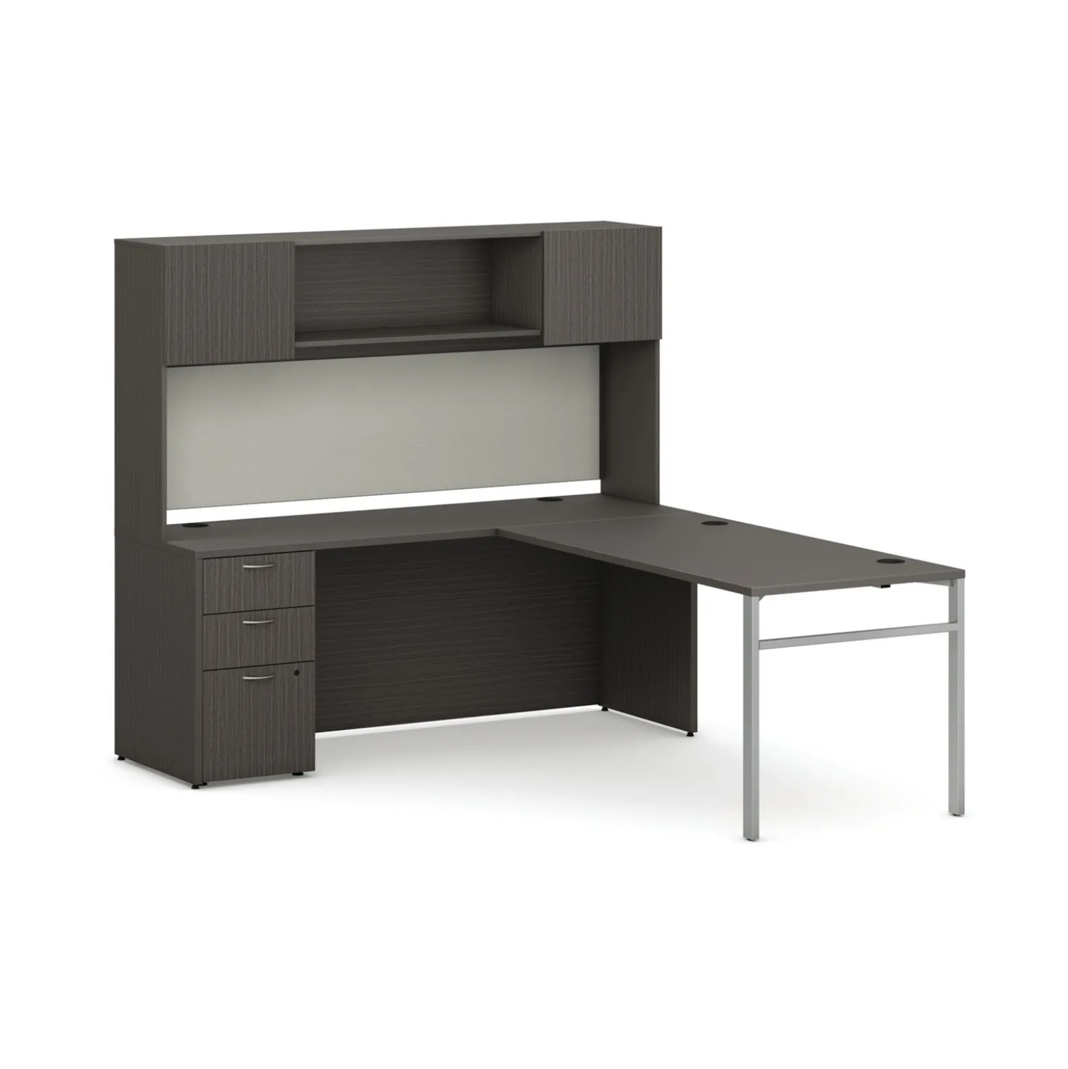 Mod L-Shaped Workstation w/ Hutch - 84"W x 72"D
