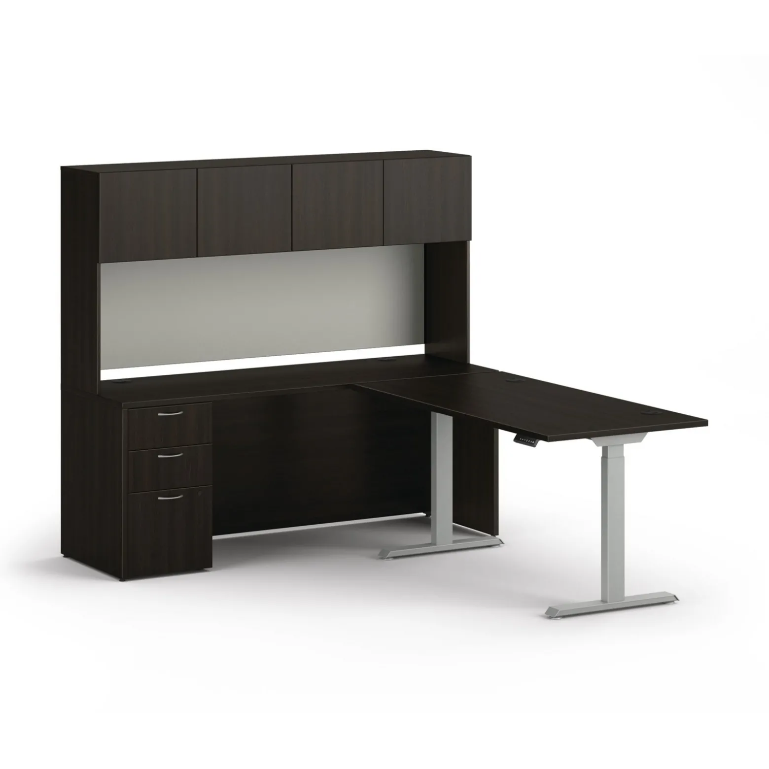 Mod Standing L-Shaped Workstation w/ Hutch