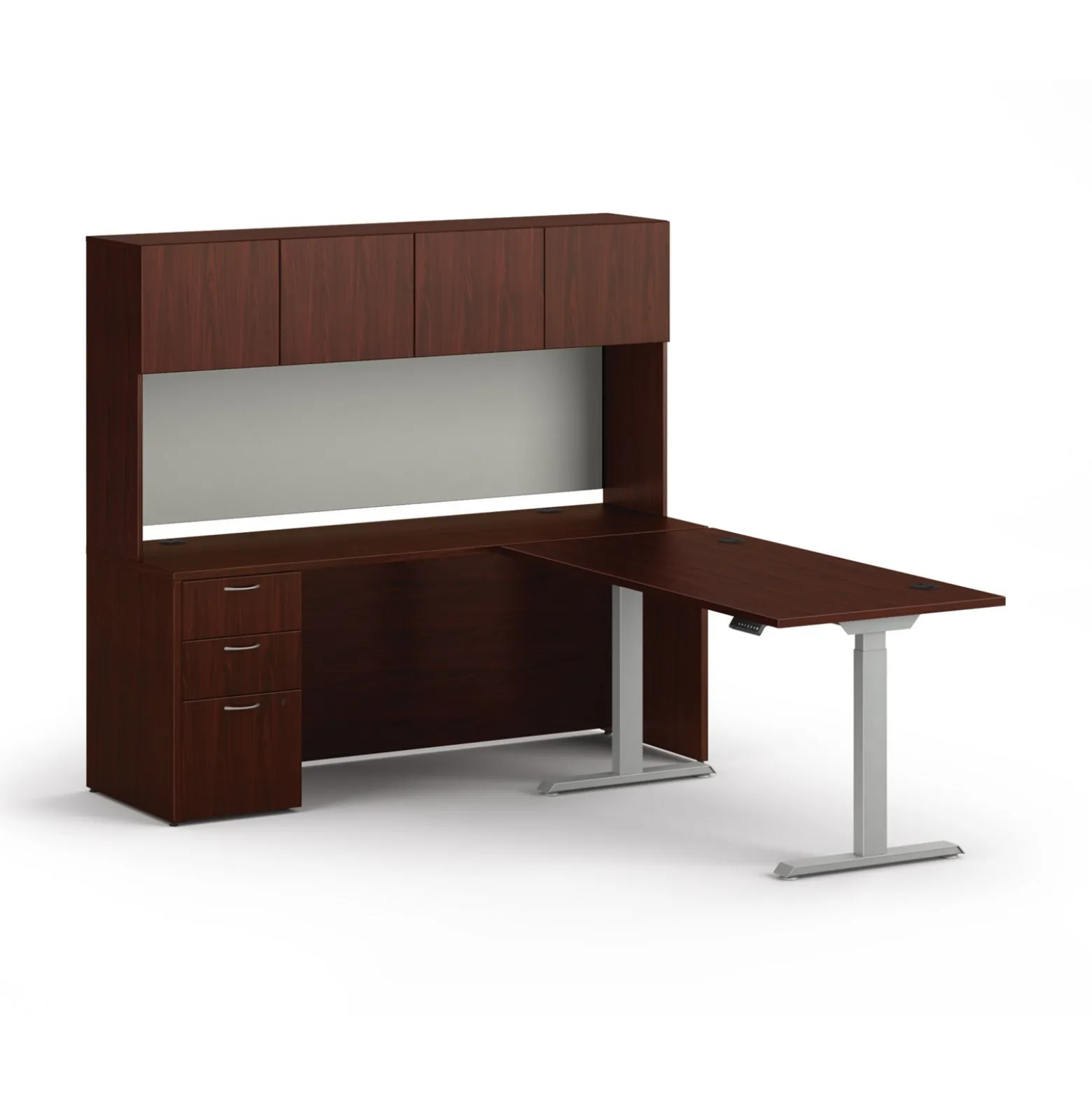Mod Standing L-Shaped Workstation w/ Hutch