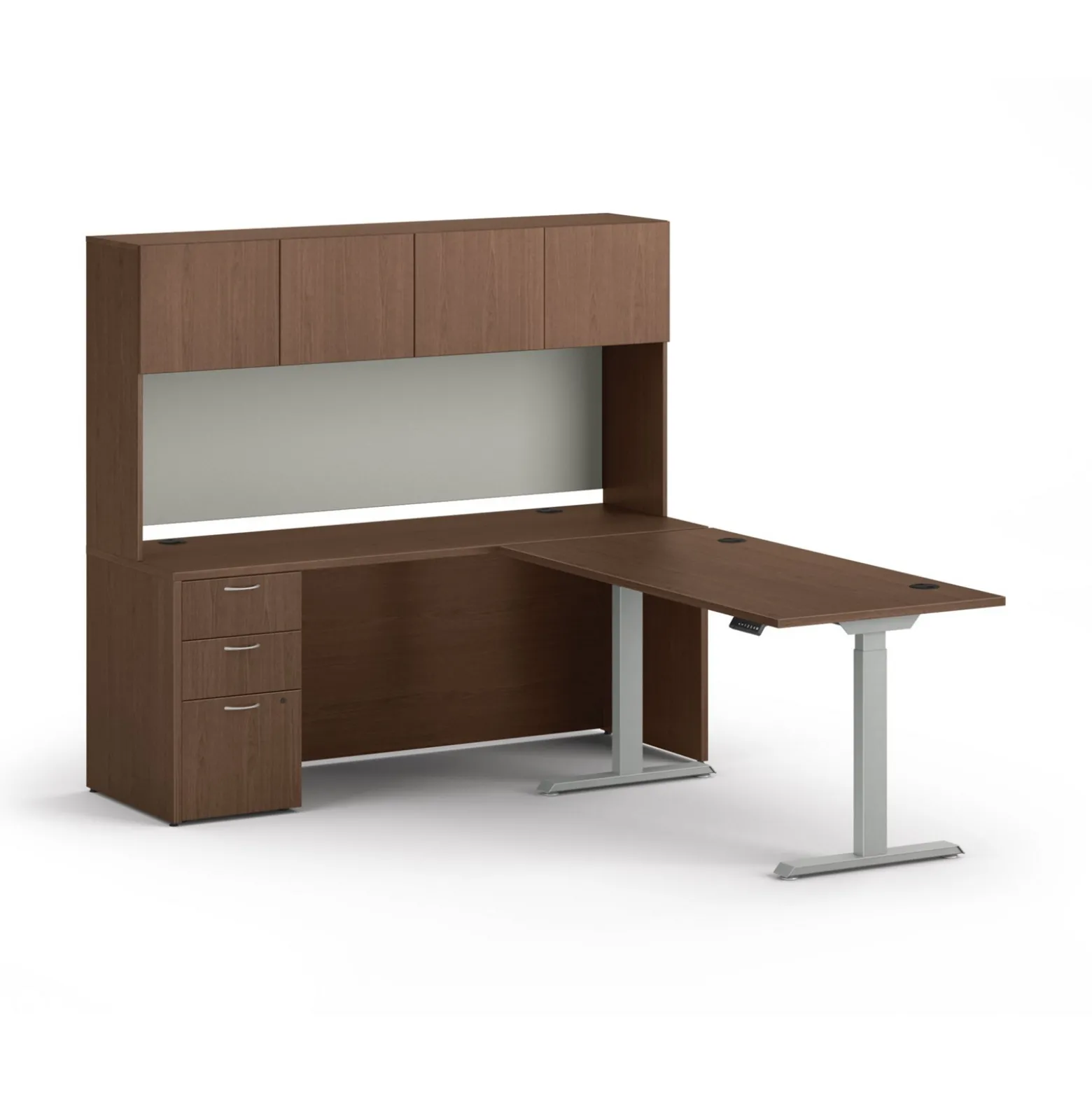 Mod Standing L-Shaped Workstation w/ Hutch