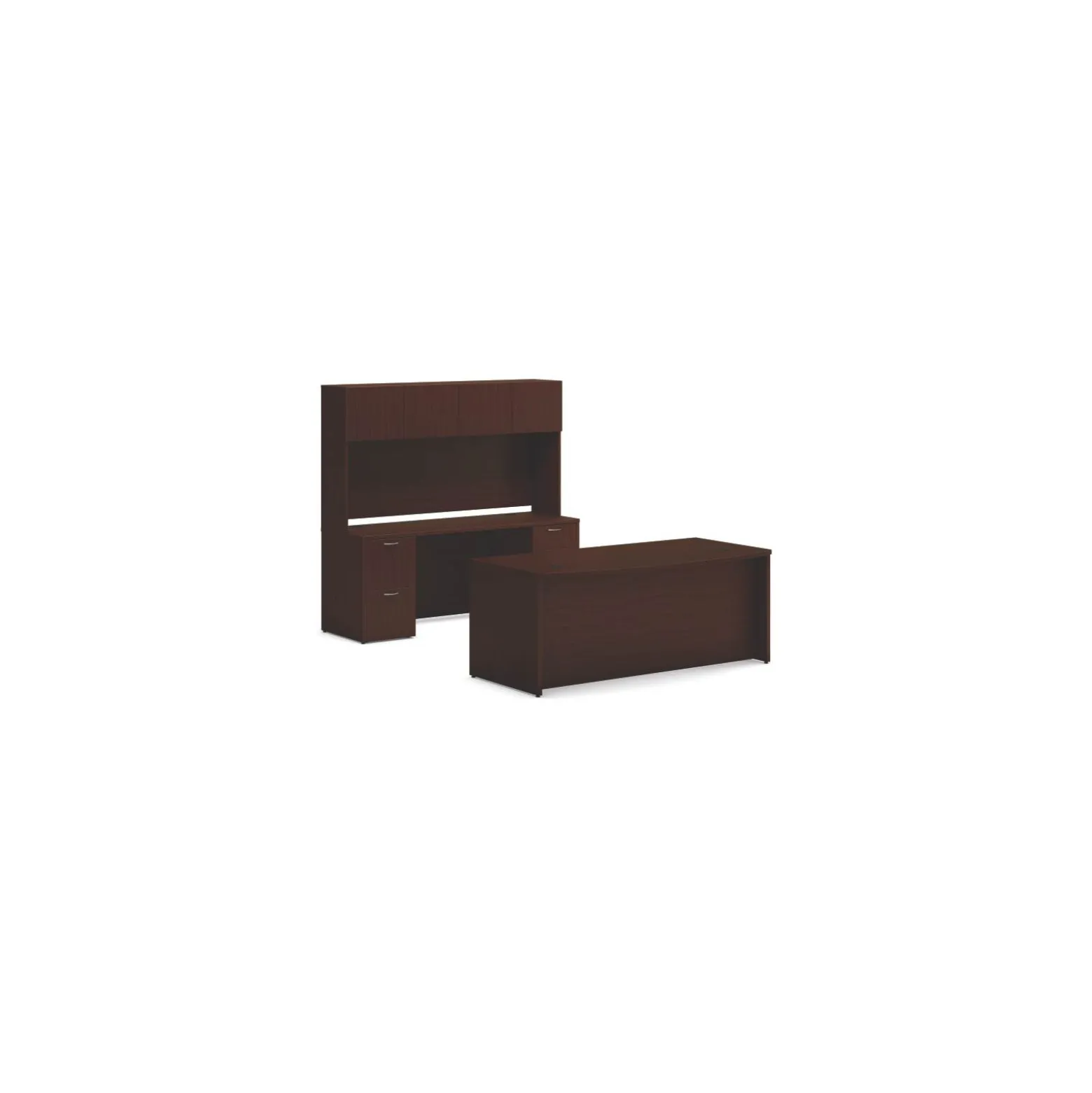 Mod 72"W Bowfront Desk w/ Credenza and Hutch Set