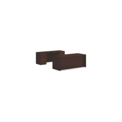 Mod 72"W Double Pedestal Desk and Credenza Set
