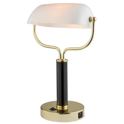 Modern Banker's Lamp w/ USB Port - 15